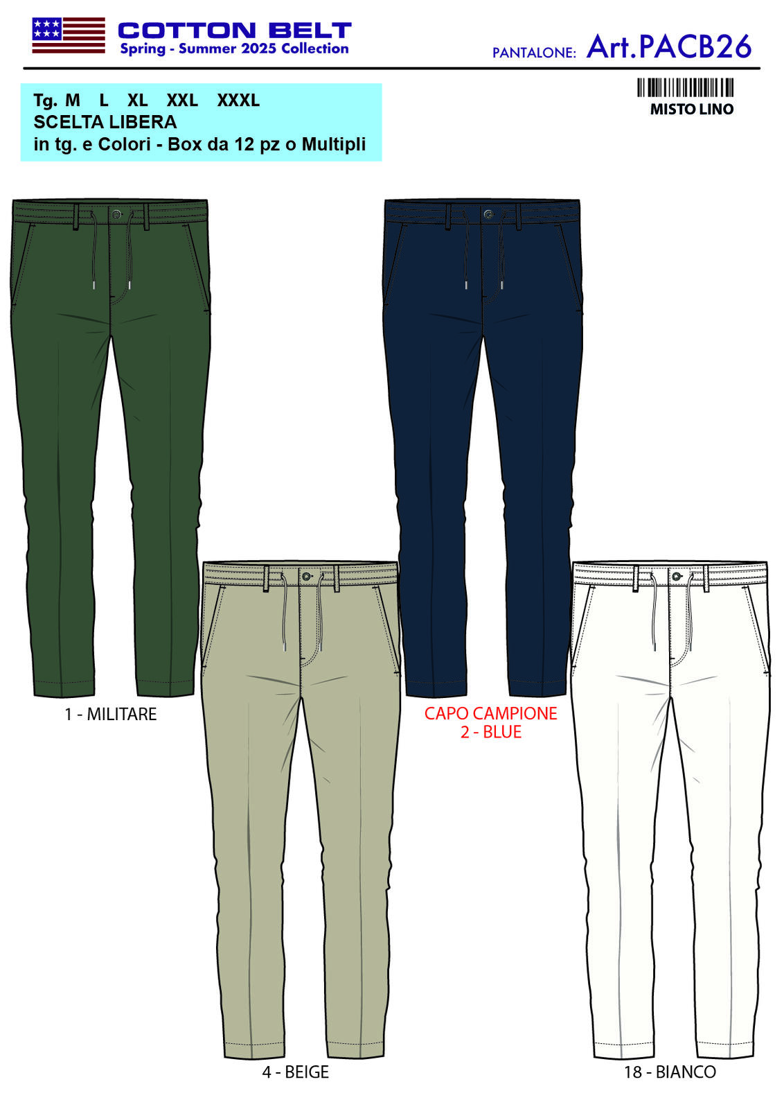 PANTALONE UOMO PACB26 Tellini S.r.l. Ingrosso Abbigliamento